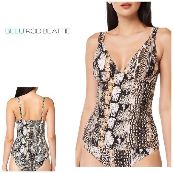 New. Bleu Rod Beattie animal print tankini top. Size 8. Retails $91. - Picture 1 of 8